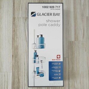 NIB Glacier Bay Rustproof Tension Pole Shower Caddy Satin 1002 928 717